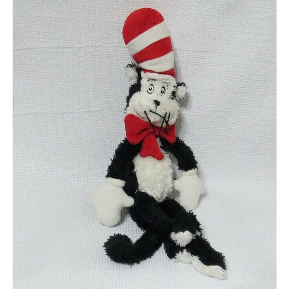 The Cat in the Hat Manhattan Toys Dr Seuss Plush Fuzzy Stuffed Beanbag 2001